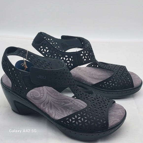 JBU Jambu Chloe Black Wedge Sandals Women's Size 6 M - Picture 1 of 7